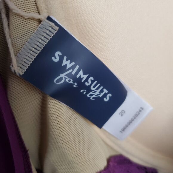 Swimsuits For All One Piece Swimsuit 20 Purple Crochet Underwire Tummy Control - Picture 13 of 15